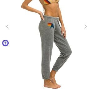 Aviator Nation - LOGO SWEATPANTS - HEATHER GREY